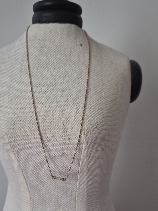 Tiffany & Co. Jewelry - Tiffany & Co. 18k Rose Gold Diamond Micro Bar Pendant Necklace